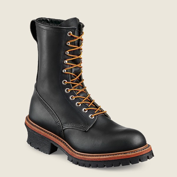 Red Wing Mens Work Boots - Loggermax - 9-inch Soft Toe - Black - NSG587601